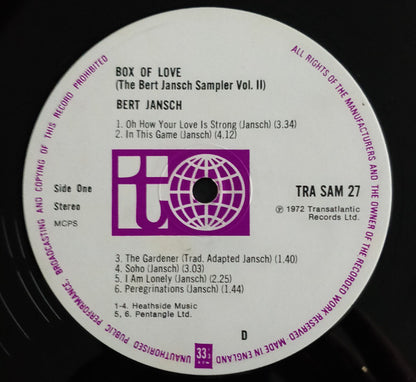 Bert Jansch : Box Of Love (The Bert Jansch Sampler Vol. II) (LP, Comp)