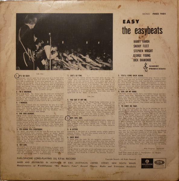 The Easybeats : Easy  (LP, Mono)