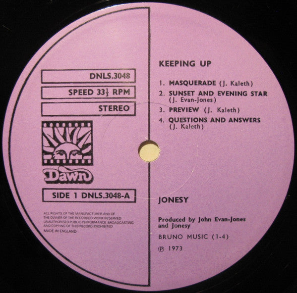 Jonesy (2) : Keeping Up... (LP, Album, Gat)
