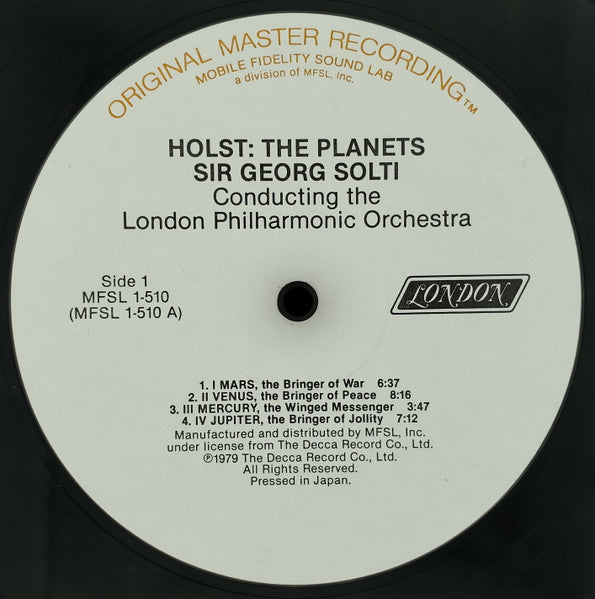 Holst*, Sir Georg Solti*, London Philharmonic Orchestra : The Planets (LP, Album, RE, RM)