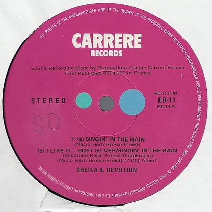 Sheila & B. Devotion : Singin In The Rain (12")
