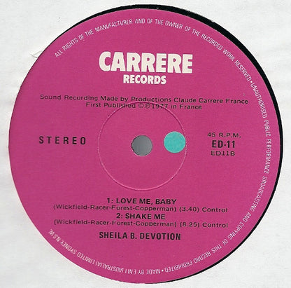 Sheila & B. Devotion : Singin In The Rain (12")