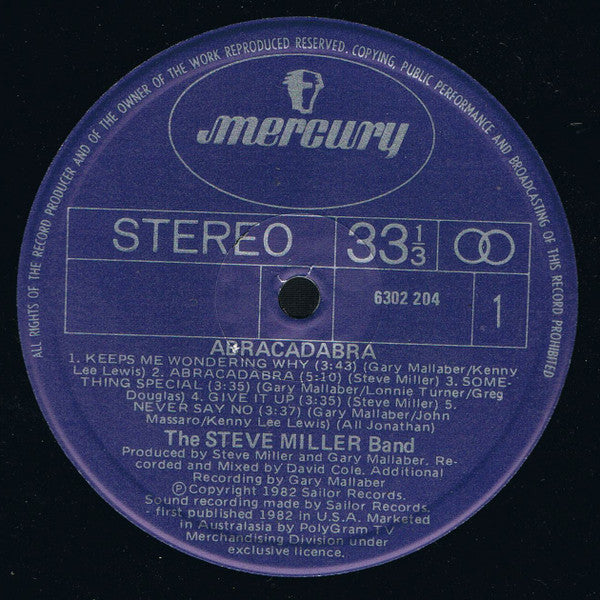 The Steve Miller Band* : Abracadabra (LP, Album)