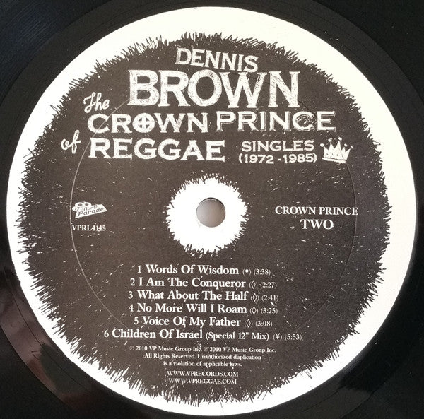 Dennis Brown : The Crown Prince Of Reggae: Singles (1972-1985) (LP, Comp)