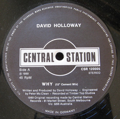 David Holloway (4) : Why / Shine On (12")