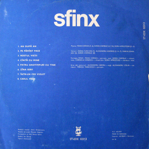 Sfinx (3) : Sfinx (LP, Album, Whi)