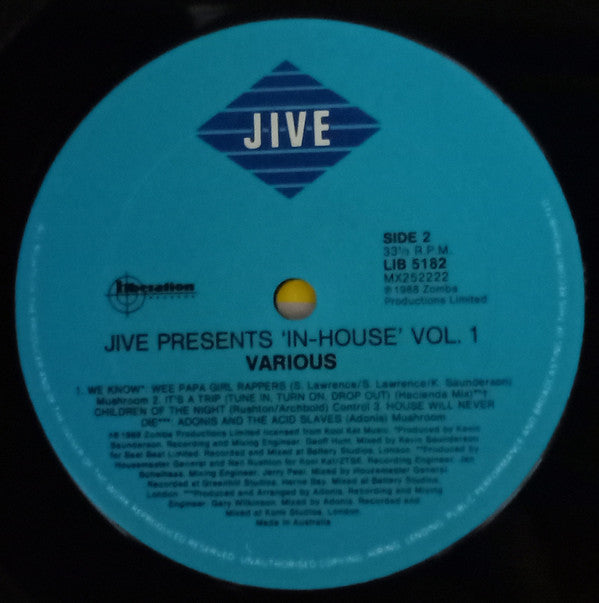 Various : Jive Presents In House Volume 1 (Full Length Extended Remixes) (LP, Comp)
