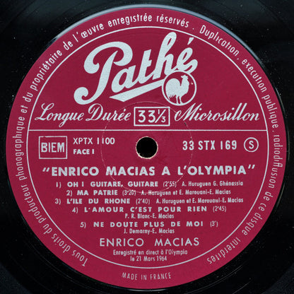 Enrico Macias : Enrico Macias A L'Olympia (LP, Album)