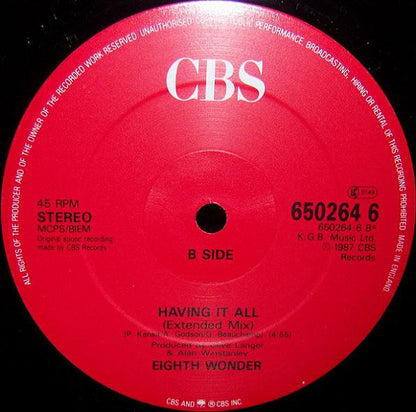 Eighth Wonder : Will You Remember (12", Single)
