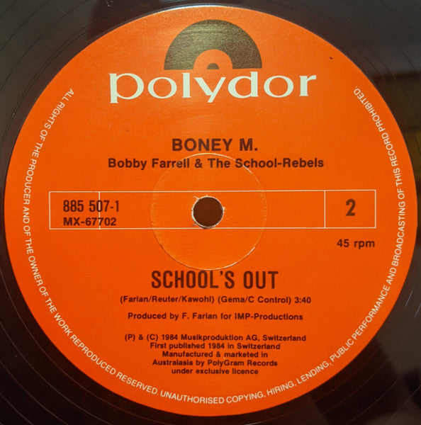 Boney M. And Bobby Farrell With The School Rebels : Happy Song (Clubmix) (12", Maxi)