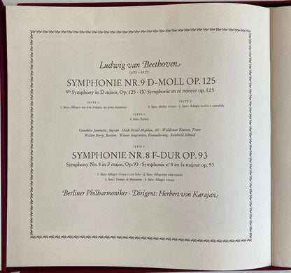 Ludwig van Beethoven, Berliner Philharmoniker, Herbert von Karajan : Symphonien 8 & 9 (2xLP, Album + Box)