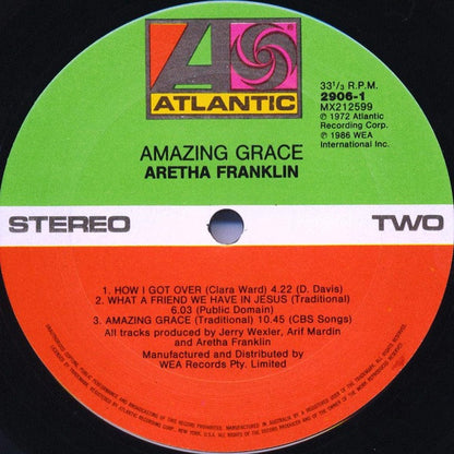 Aretha Franklin With Rev. James Cleveland & The Southern California Community Choir : Amazing Grace (2xLP, Album, RE)