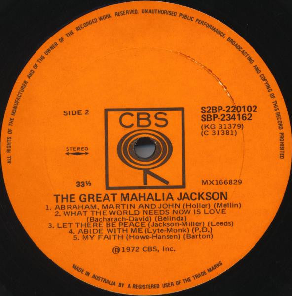Mahalia Jackson : The Great Mahalia Jackson (2xLP, Comp, Gat)