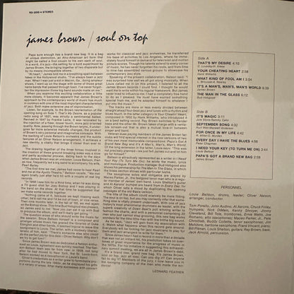 James Brown With Oliver Nelson Conducting Louie Bellson Orchestra : Soul On Top (LP, Album, RE, Gat)