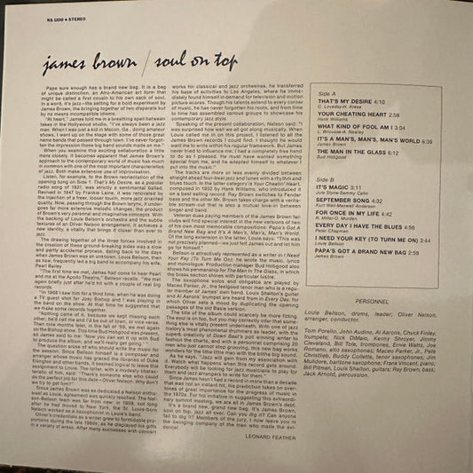 James Brown With Oliver Nelson Conducting Louie Bellson Orchestra : Soul On Top (LP, Album, RE, Gat)