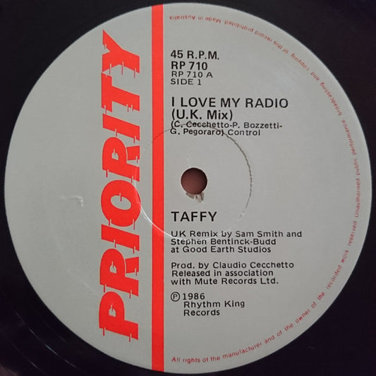 Taffy : I Love My Radio (U.K. Mix) (12")
