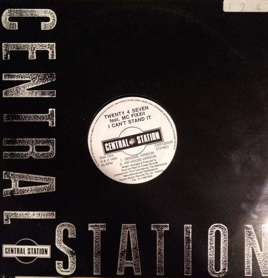 Twenty 4 Seven Featuring MC Fixx It : I Can't Stand It (12", Maxi)