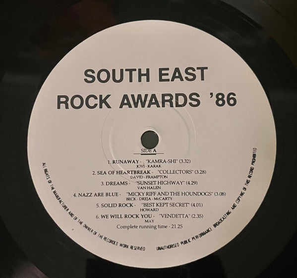 Various : South East Rock Awards '86 (LP)