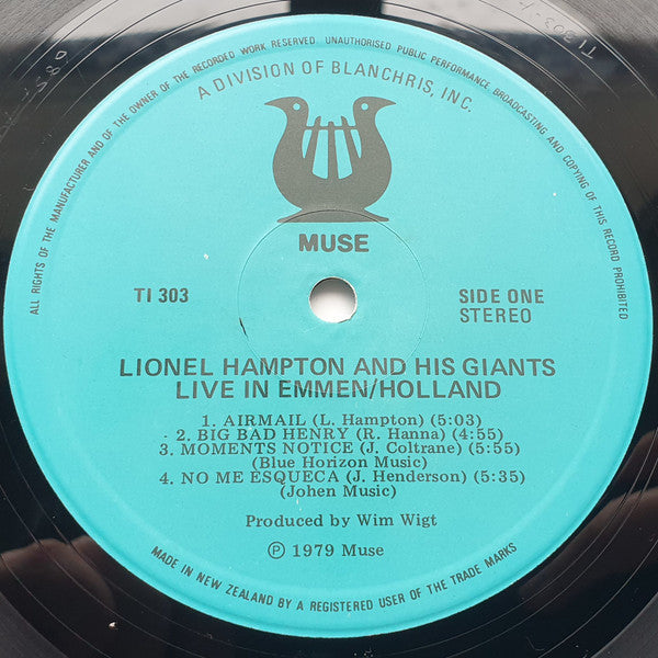 Lionel Hampton : Lionel Hampton And His Giants Live In Emmen/Holland (LP)