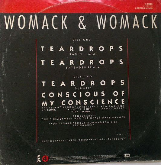 Womack & Womack : Teardrops (12", Single, Ltd)