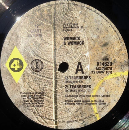 Womack & Womack : Teardrops (12", Single, Ltd)