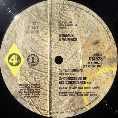 Womack & Womack : Teardrops (12", Single, Ltd)