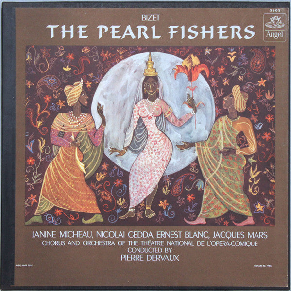 Georges Bizet - Janine Micheau, Nicolai Gedda, Ernest Blanc, Pierre Dervaux (2), Jacques Mars, Chœurs Du Théâtre National De L'Opéra Comique And Orchestre Du Théâtre National De L'Opéra-Comique : The Pearl Fishers (2xLP, Album, Mono, RP, Scr + Box)