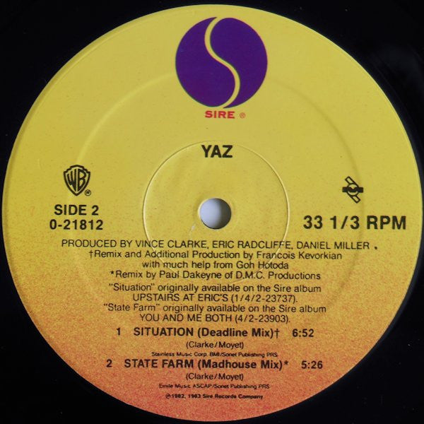 Yazoo : Situation (Remix) (12", Maxi)