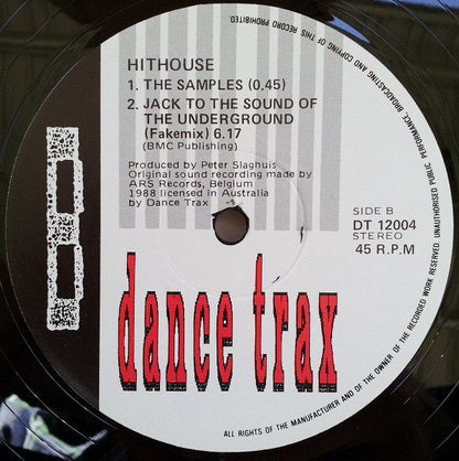 Hithouse : Jack To The Sound Of The Underground (12")