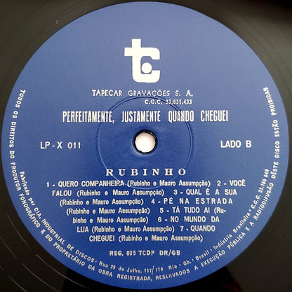 Rubinho E Mauro Assumpção : Perfeitamente, Justamente Quando Cheguei (LP, Album, RE)