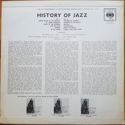 Ray Price Quartet : The History of Jazz (LP, Album, Mono)