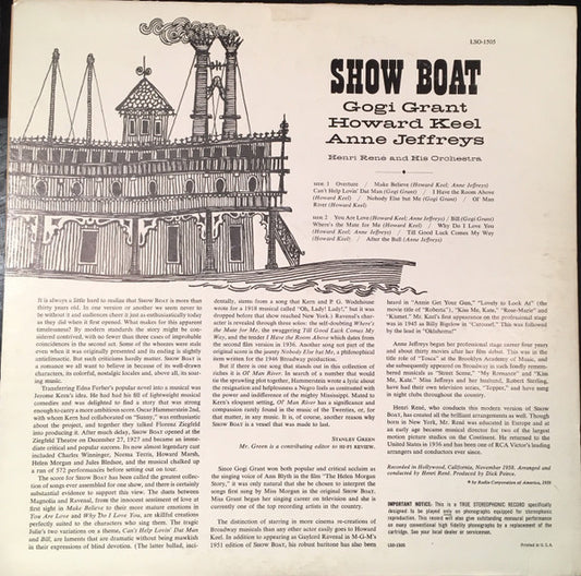 Henri René And His Orchestra : Show Boat (LP)