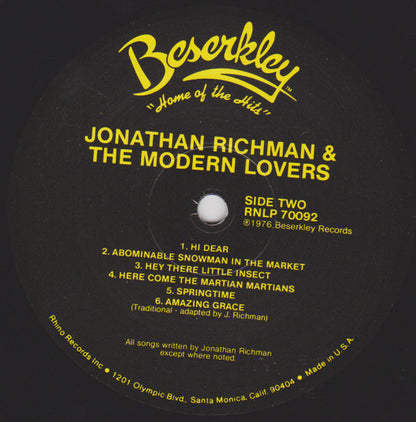 Jonathan Richman & The Modern Lovers : Jonathan Richman & The Modern Lovers (LP, Album, RE)