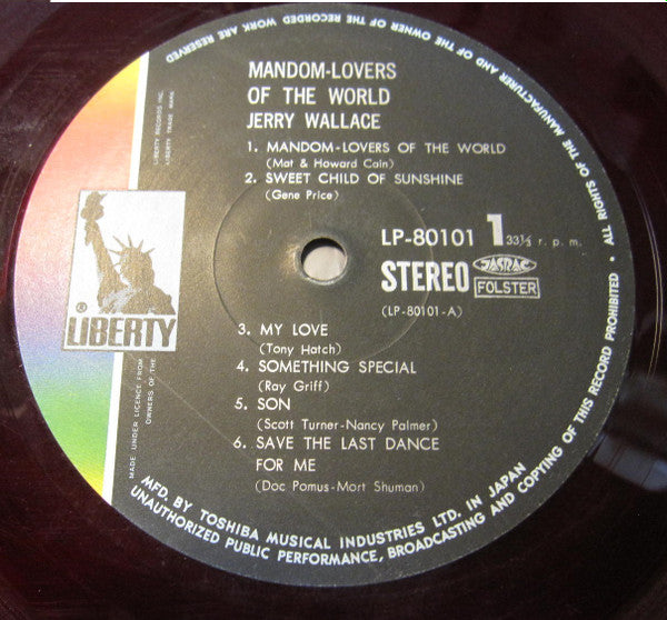 Jerry Wallace : Mandom - Lovers Of The World (LP, Comp, Red)