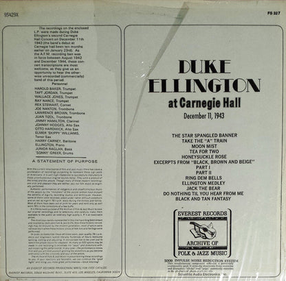 Duke Ellington : Duke Ellington At Carnegie Hall December 11, 1943 (LP, RE)