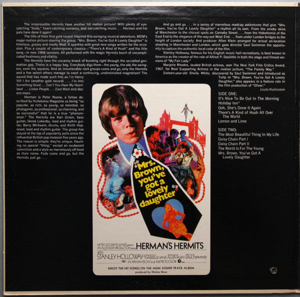 Herman's Hermits : Mrs. Brown, You've Got A Lovely Daughter (Music From The Original Sound Track) (LP, Album, MGM)
