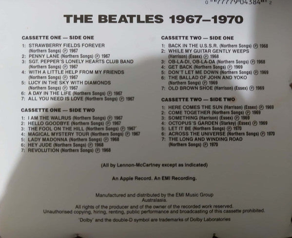 The Beatles : 1967-1970  (2xCass, Comp)
