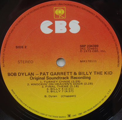 Bob Dylan : Pat Garrett & Billy The Kid - Original Soundtrack Recording (LP, Album, RE)