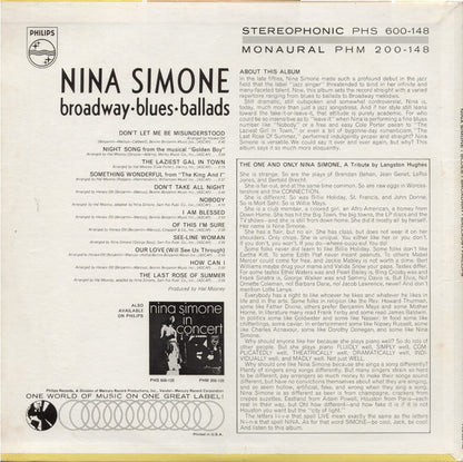 Nina Simone : Broadway - Blues - Ballads (LP, Album, Mono)