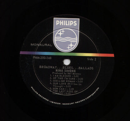 Nina Simone : Broadway - Blues - Ballads (LP, Album, Mono)