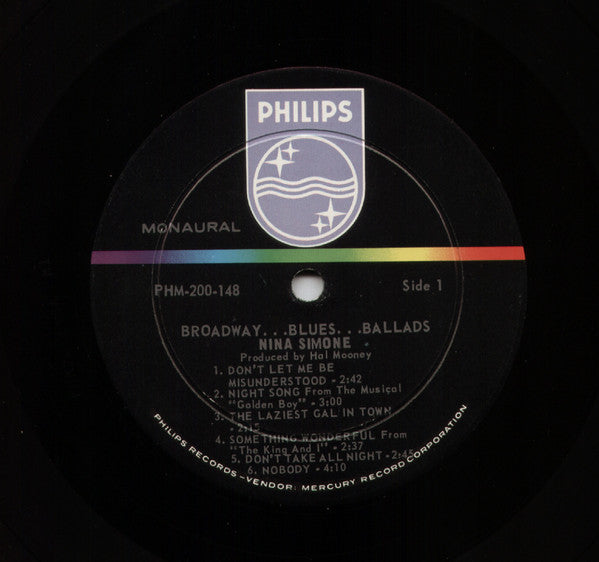 Nina Simone : Broadway - Blues - Ballads (LP, Album, Mono)