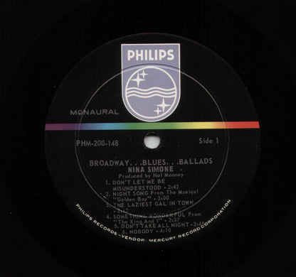 Nina Simone : Broadway - Blues - Ballads (LP, Album, Mono)