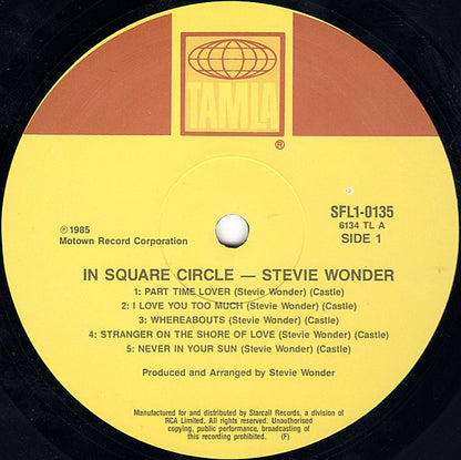 Stevie Wonder : In Square Circle (LP, Album)