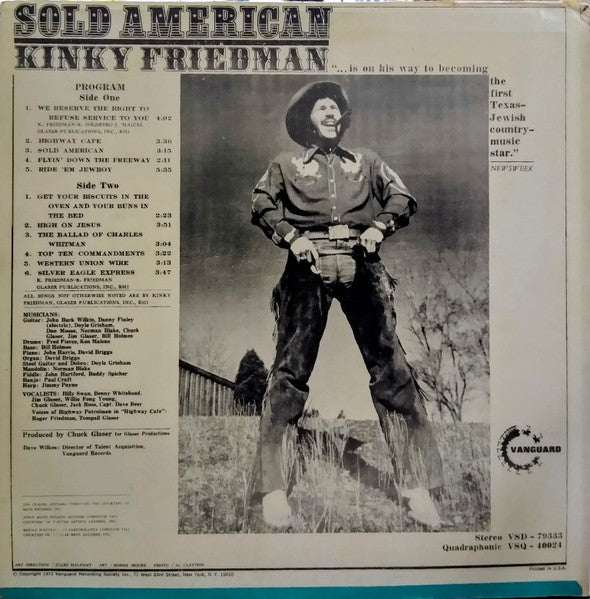 Kinky Friedman : Sold American (LP, Album, Ter)