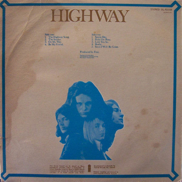 Free : Highway (LP, Album, Pin)