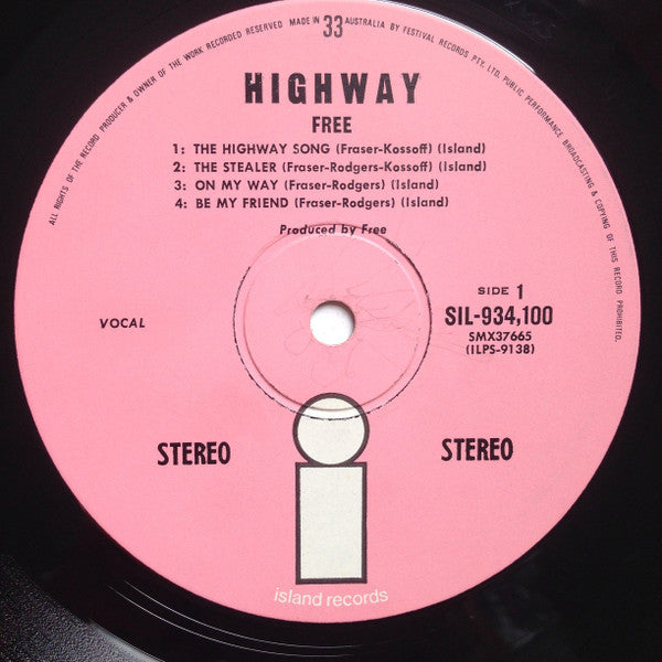 Free : Highway (LP, Album, Pin)