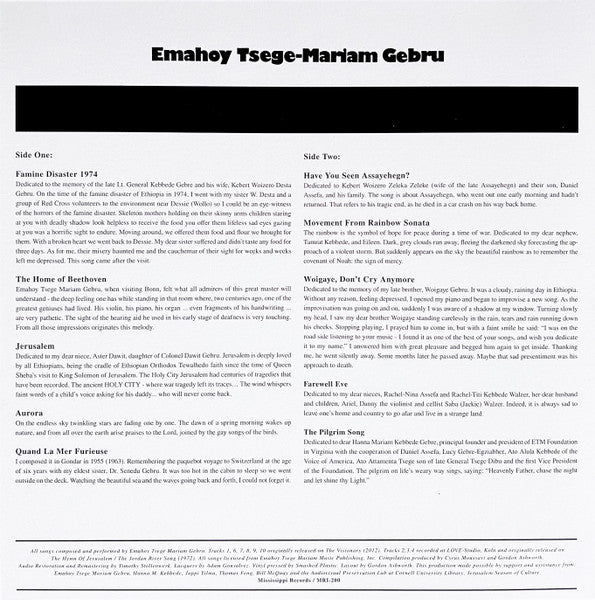 Emahoy Tsegue Maryam Guebrou : Jerusalem (LP, Comp)