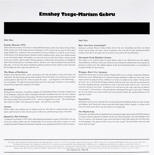 Emahoy Tsegue Maryam Guebrou : Jerusalem (LP, Comp)