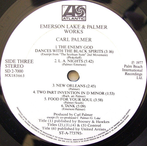 Emerson Lake & Palmer* : Works (Volume 1) (2xLP, Album)