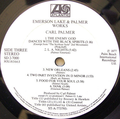 Emerson Lake & Palmer* : Works (Volume 1) (2xLP, Album)